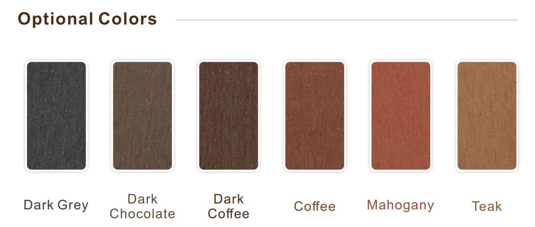 WPC DECKING COLOR OPTIONS Opciones de color de cubierta de WPC