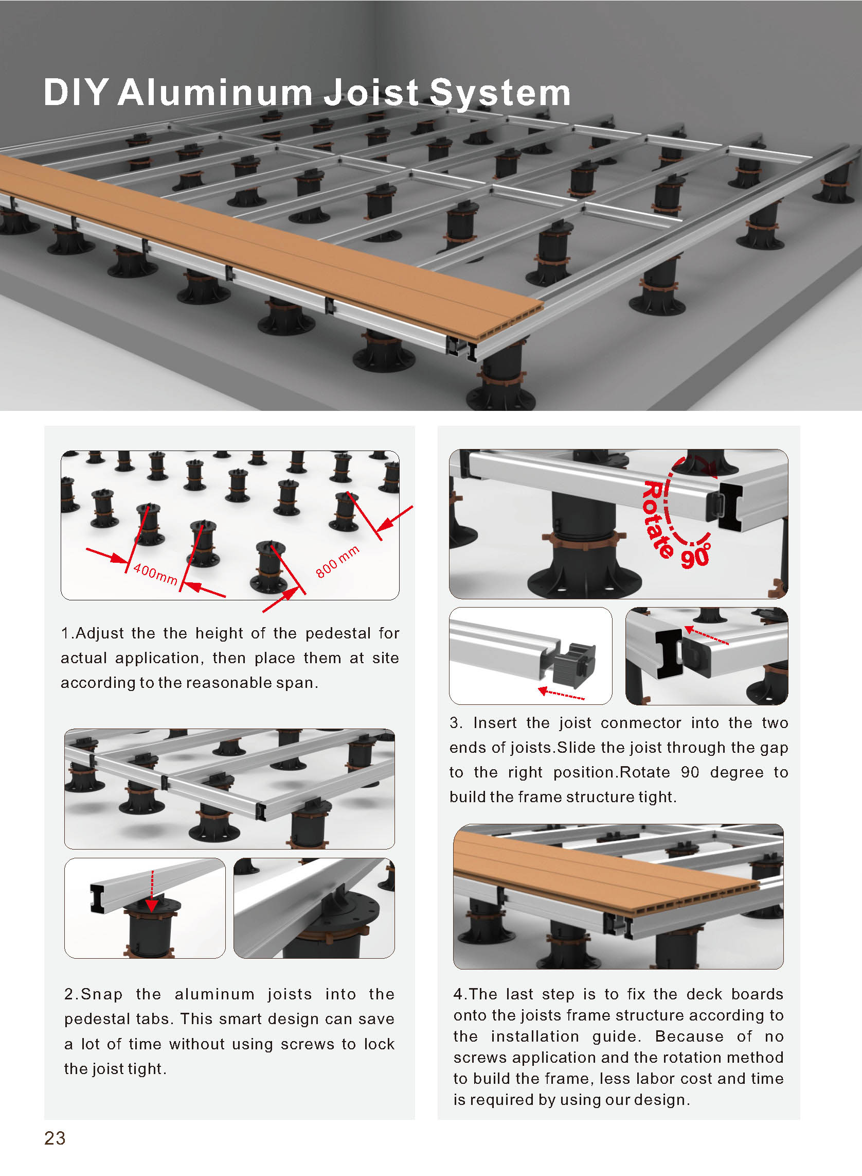 Pedestal mexybase ajustable