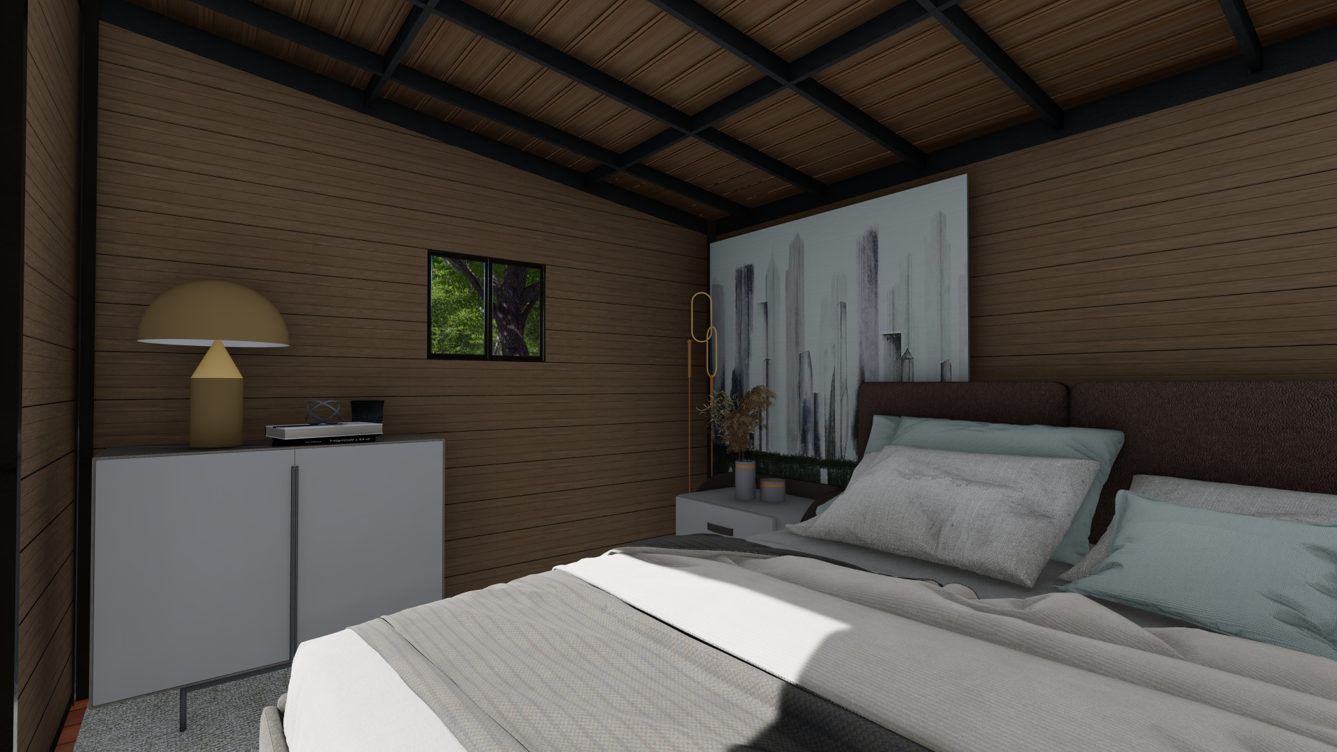 cobertizo de madera compuesta