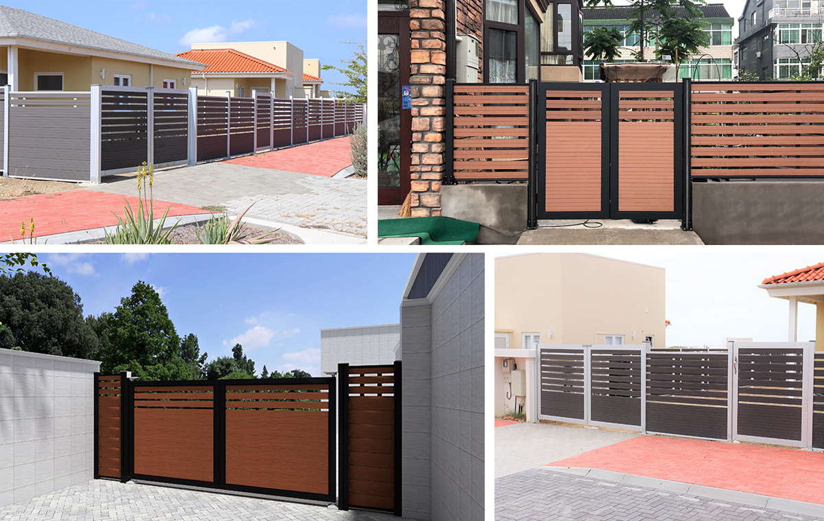 Puerta de cerca de madera el&eacute;ctrica