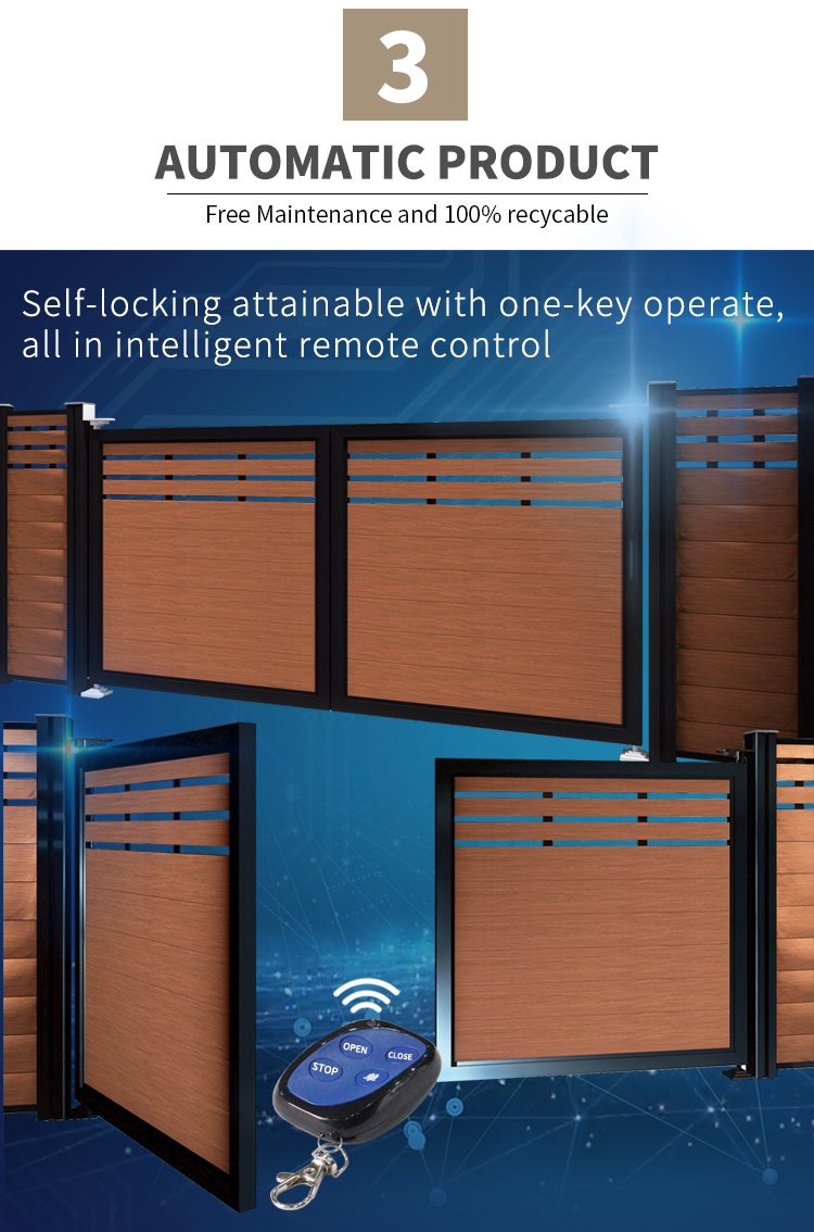 Puerta de cerca de madera el&eacute;ctrica