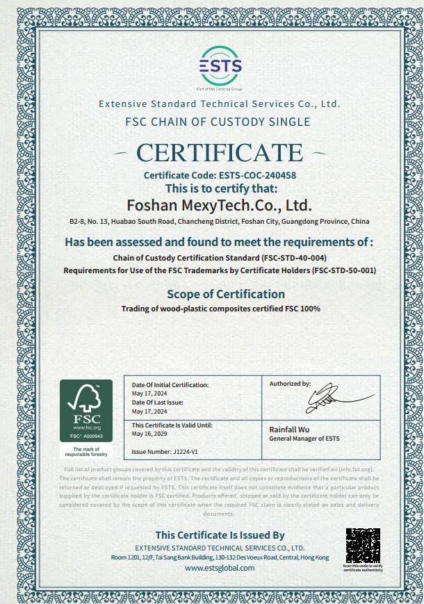  Certificación FSC para MexyTech